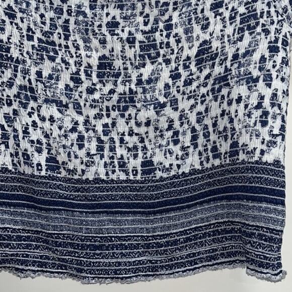 PacSun Lottie Moss smocked crop top size Large blue and white - Picture 6 of 9